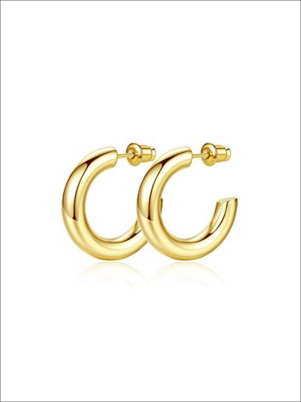 14K Gold Plated Chunky Hoop Earrings Hinged Hoop Women Fashion Jewelry